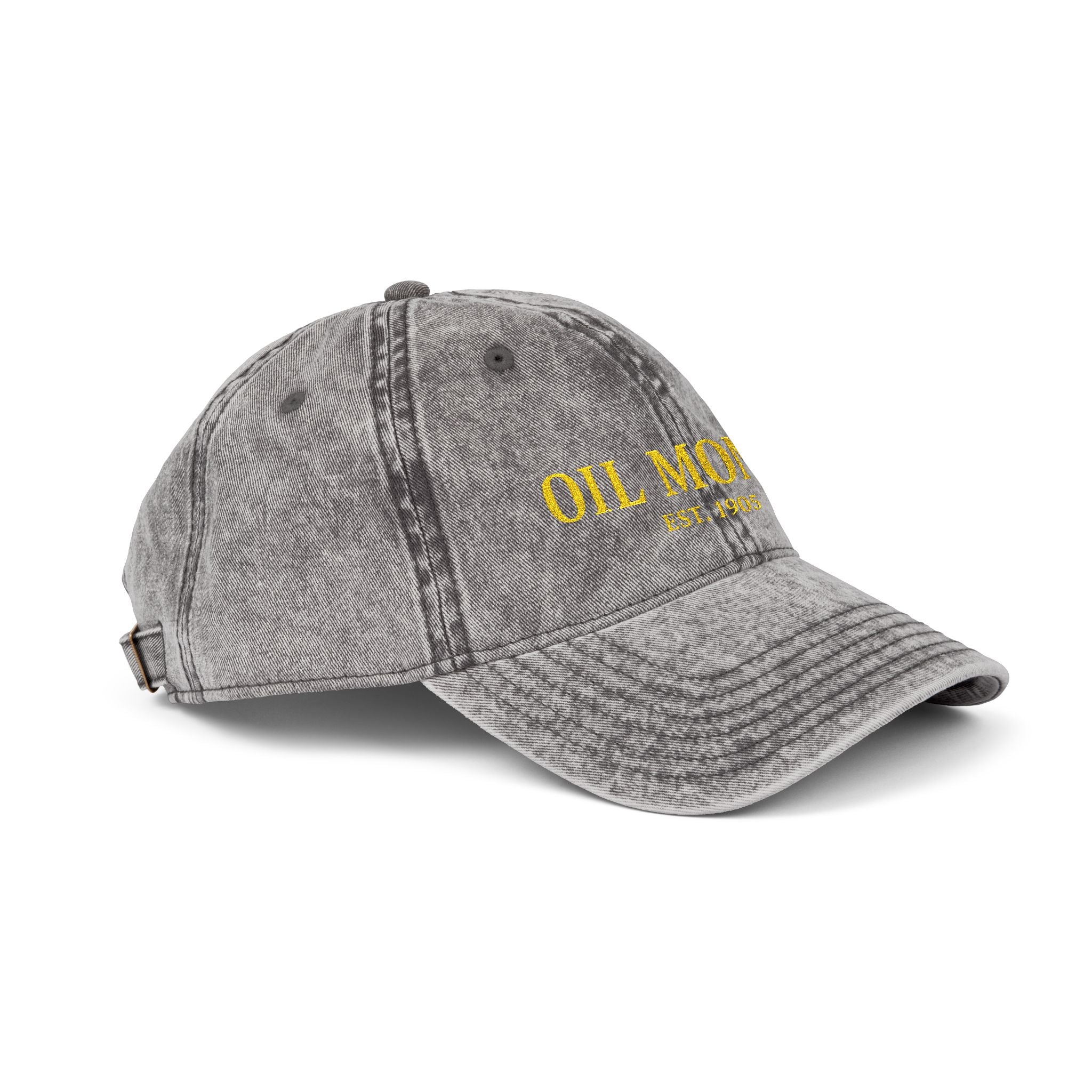 Vintage Embroidered Cap — "OIL MONEY" Distressed Baseball Hat