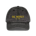 Vintage Embroidered Cap — "OIL MONEY" Distressed Baseball Hat