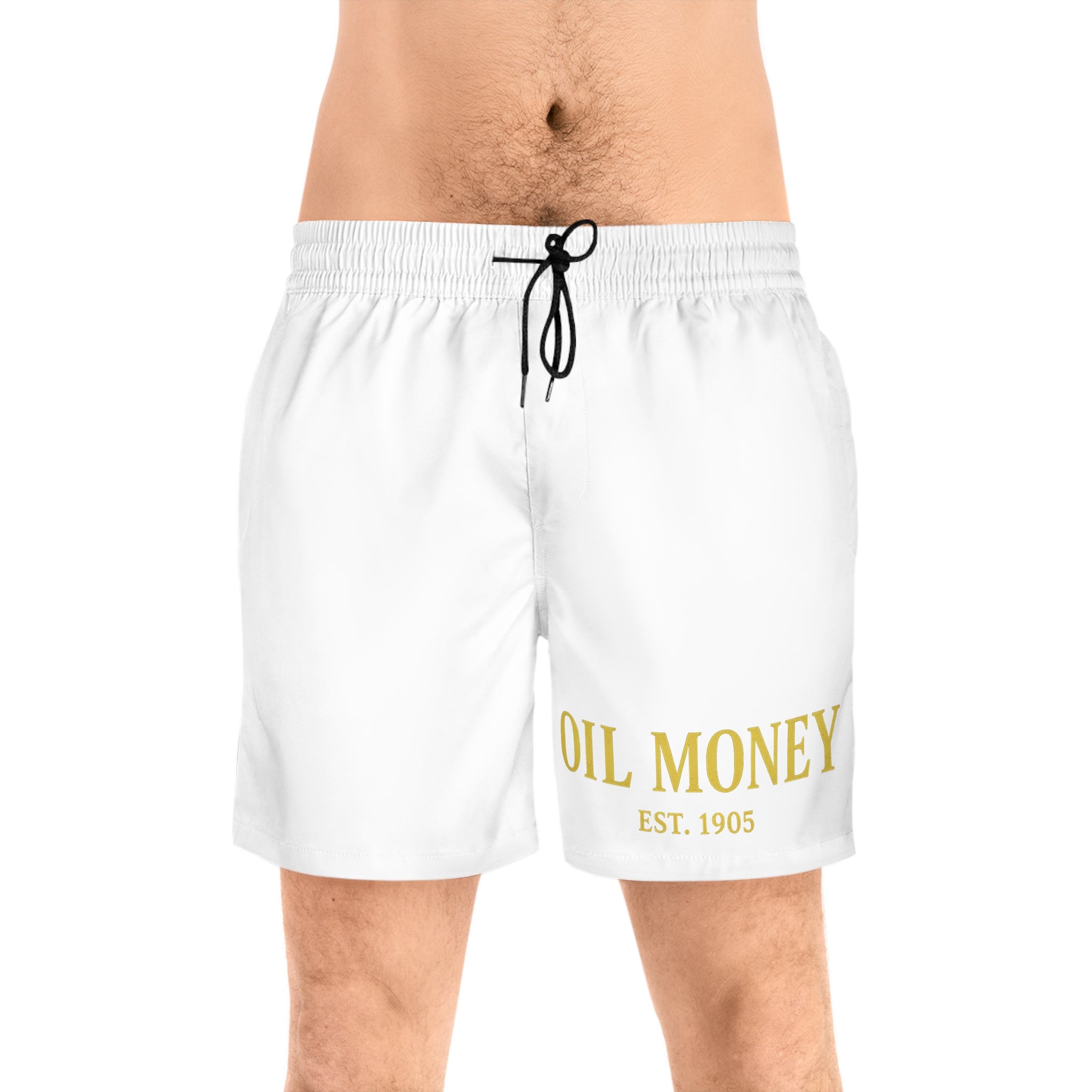Oil Money Swim Shorts – Men’s Beach & Gym Shorts | Quick-Dry Athletic Trunks | EST. 1905 Summer Shorts