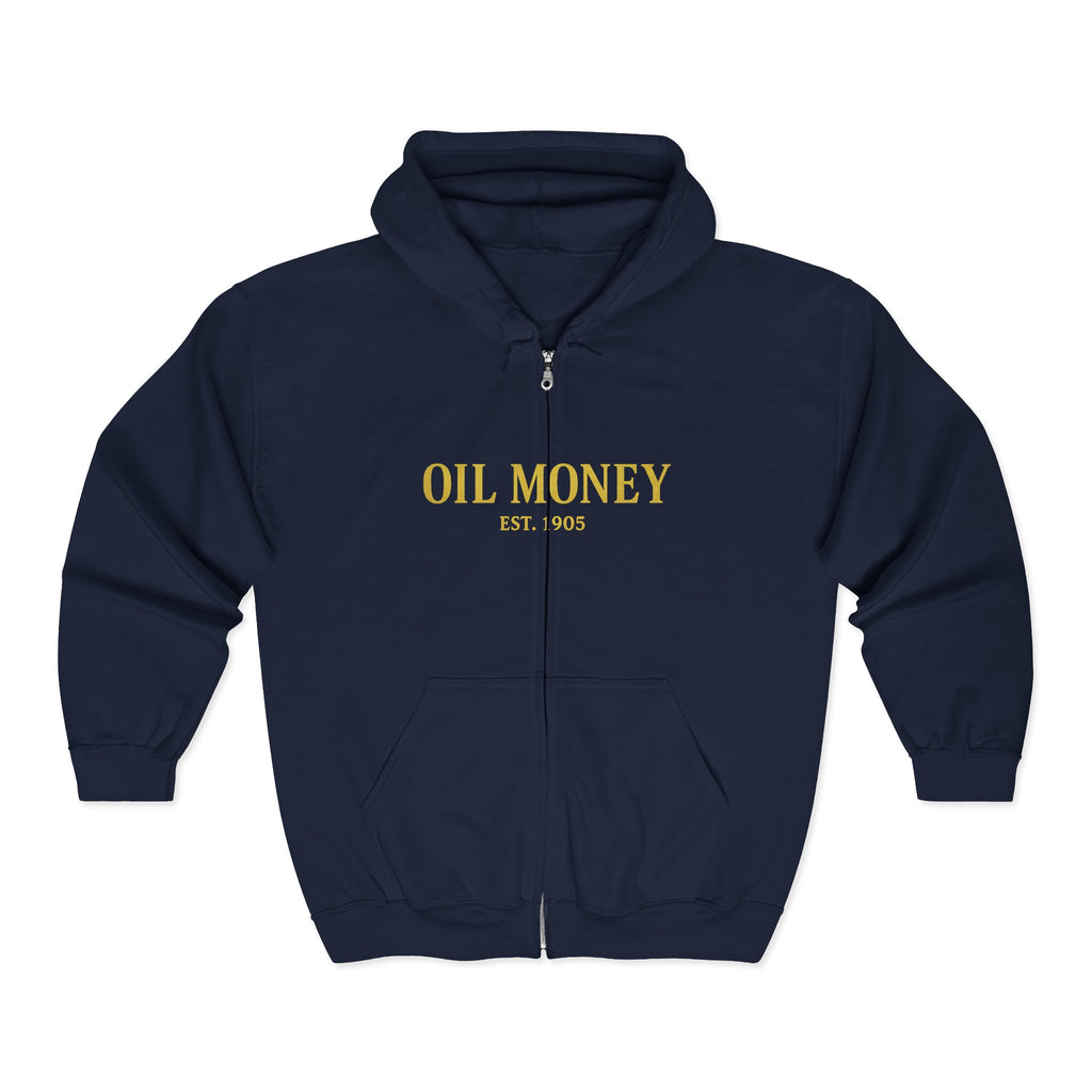 Oil Money Hoodie – Heavyweight Workwear Hoodie for Men | Rugged Blue Collar Sweatshirt | EST. 1905 Pullover