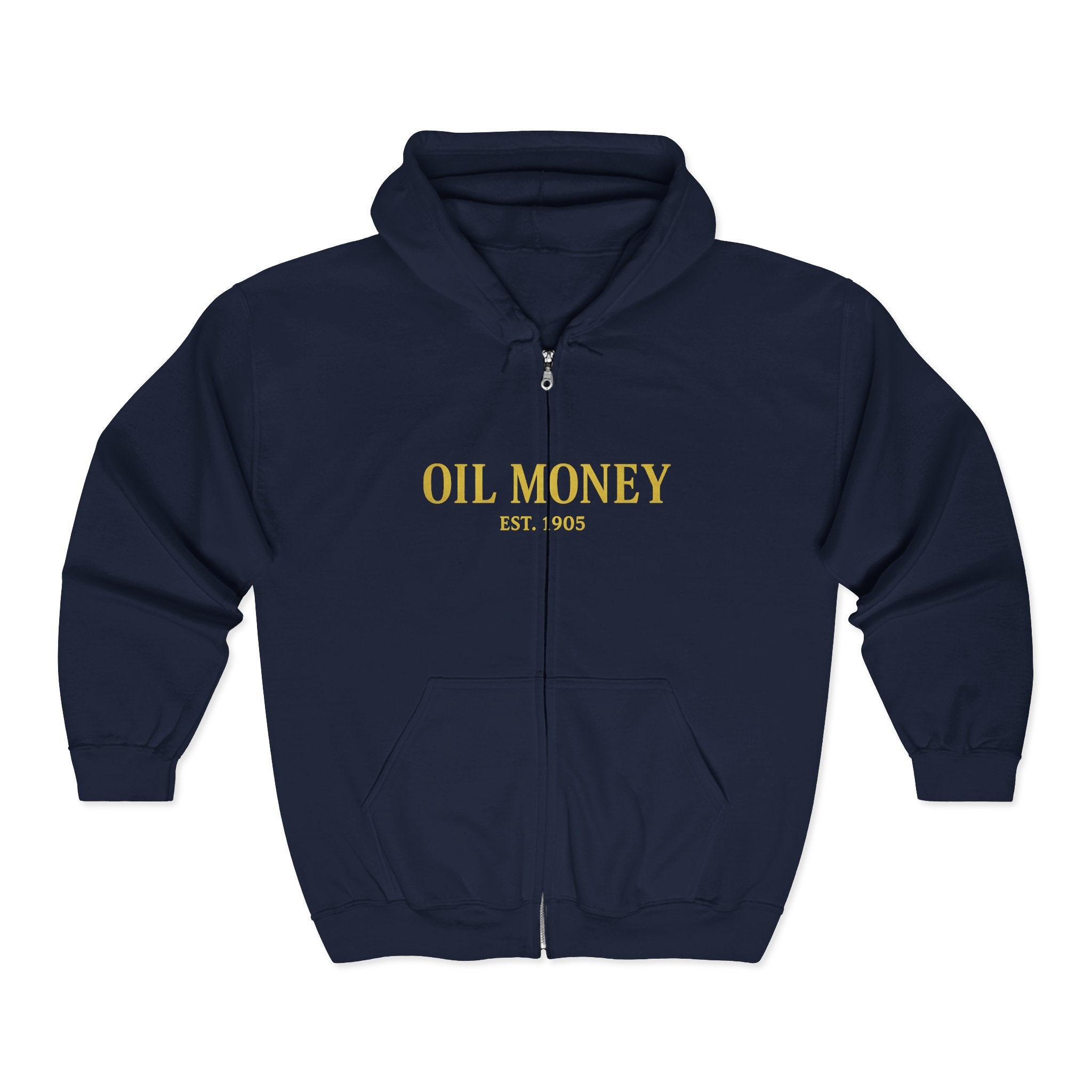 Oil Money Hoodie – Heavyweight Workwear Hoodie for Men | Rugged Blue Collar Sweatshirt | EST. 1905 Pullover