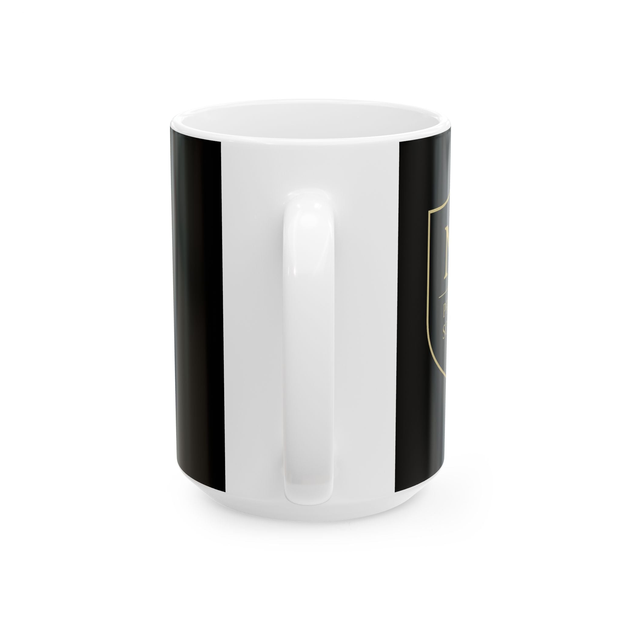 "Private Society" Gold Shield Black Ceramic Mug | 11oz or 15oz | Black Gold Standard.