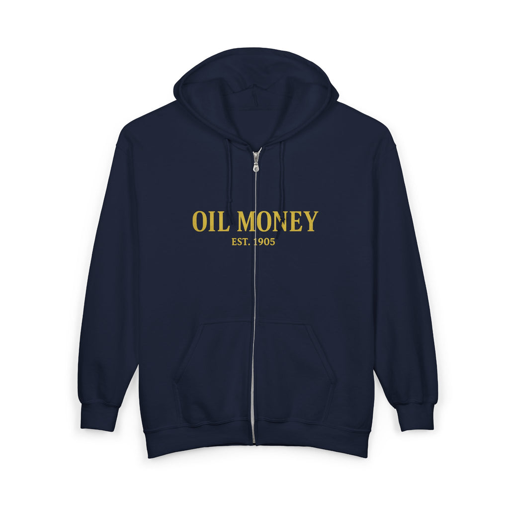 Oil Money Hoodie – Heavyweight Workwear Hoodie for Men | Rugged Blue Collar Sweatshirt | EST. 1905 Pullover