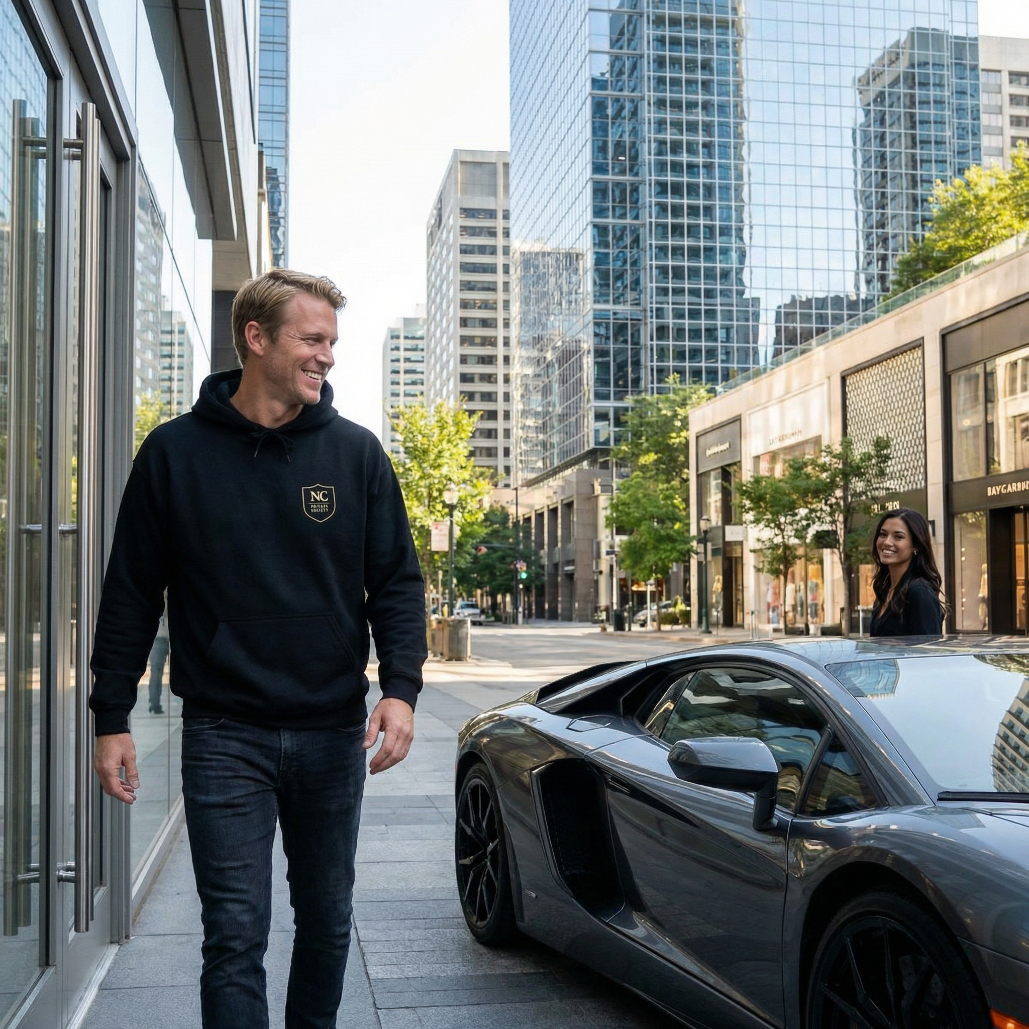 NC Crest hooded sweatshirt available | small chest logo, hoodie. Be part of the Private Society.