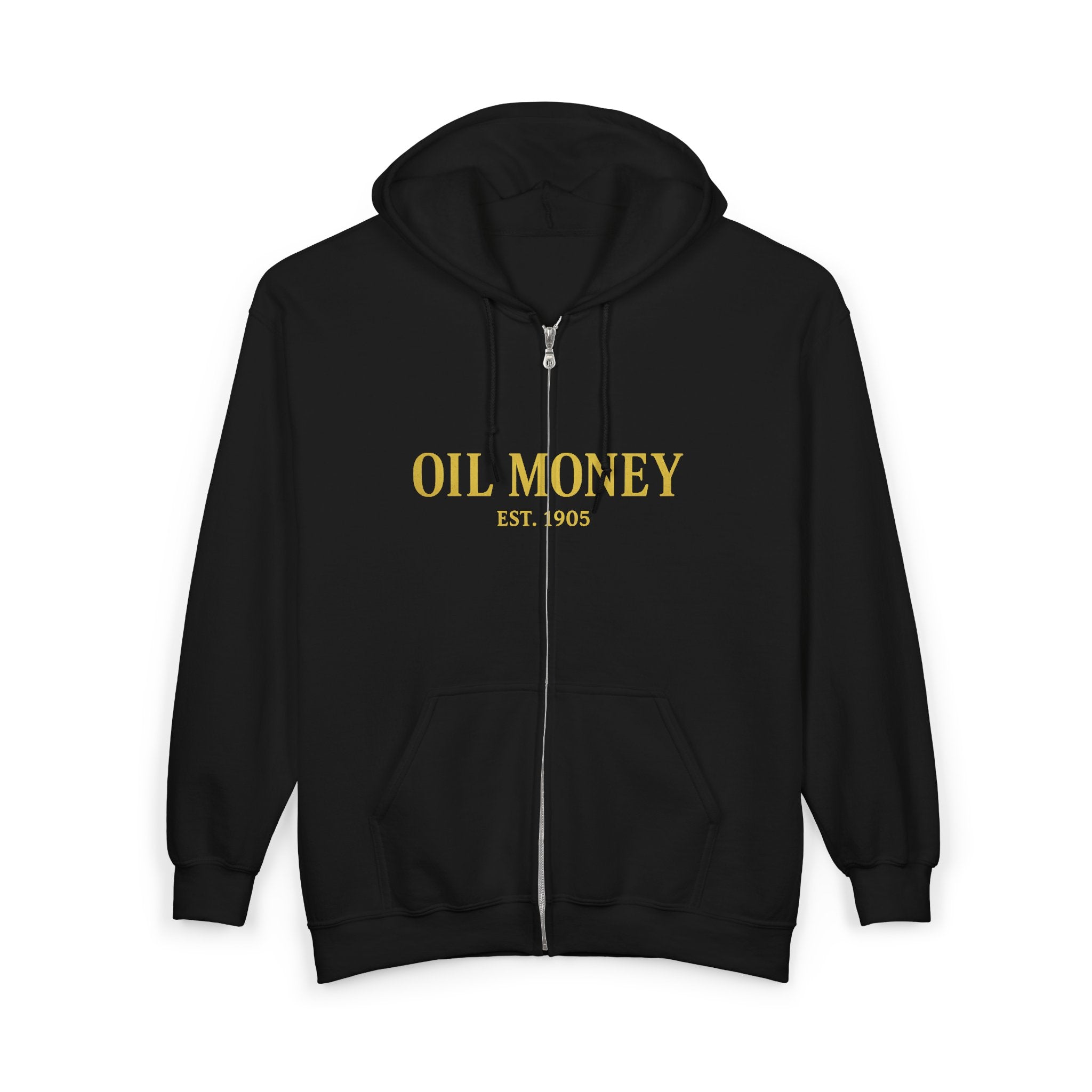 Oil Money Hoodie – Heavyweight Workwear Hoodie for Men | Rugged Blue Collar Sweatshirt | EST. 1905 Pullover