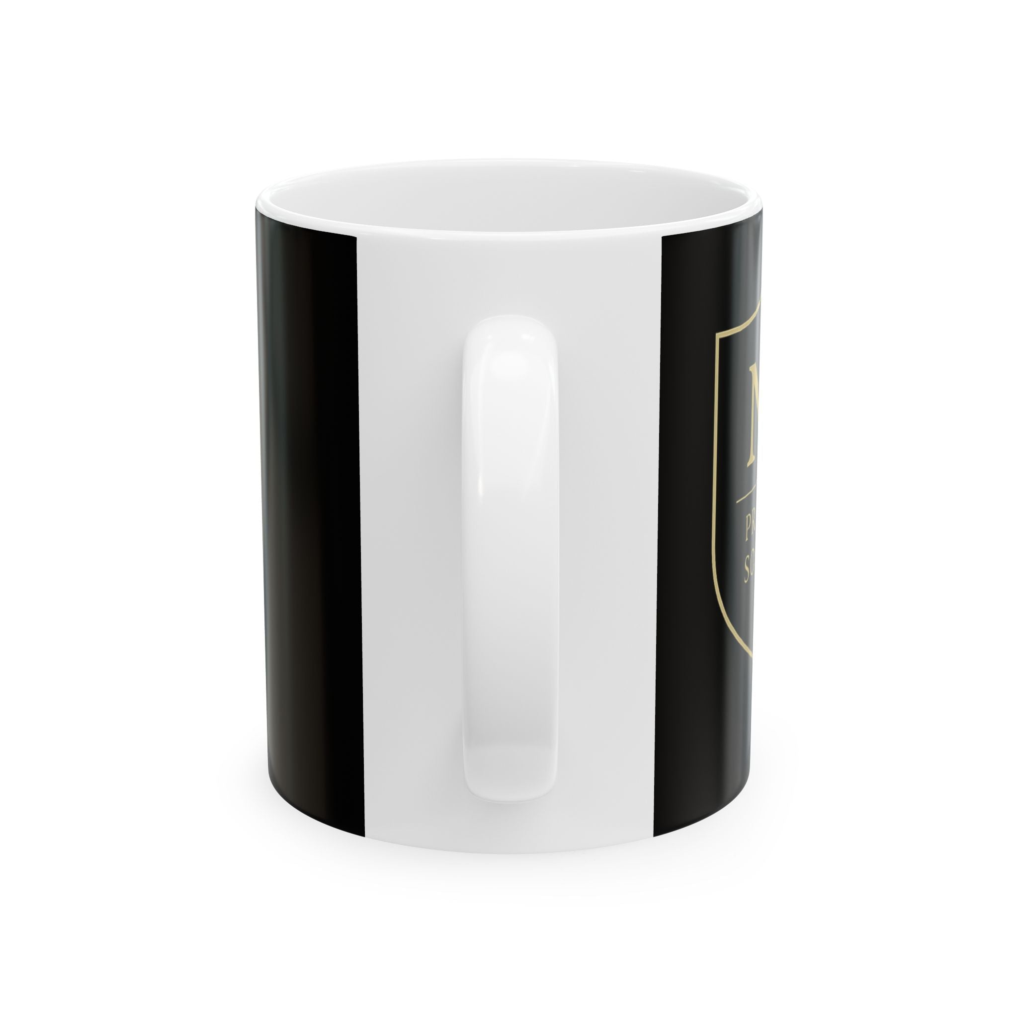 "Private Society" Gold Shield Black Ceramic Mug | 11oz or 15oz | Black Gold Standard.