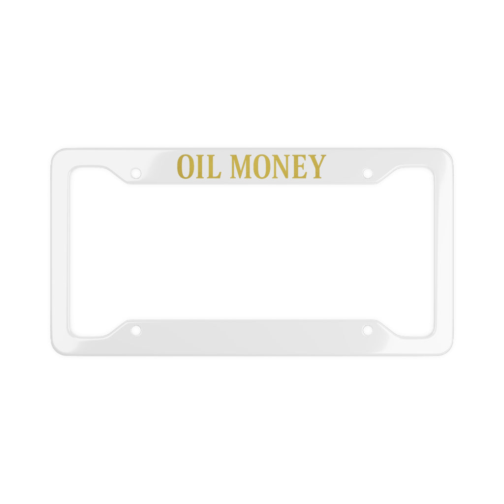 Stainless Steel License Plate Frame — "Oil Money" Slim Chrome Car Frame