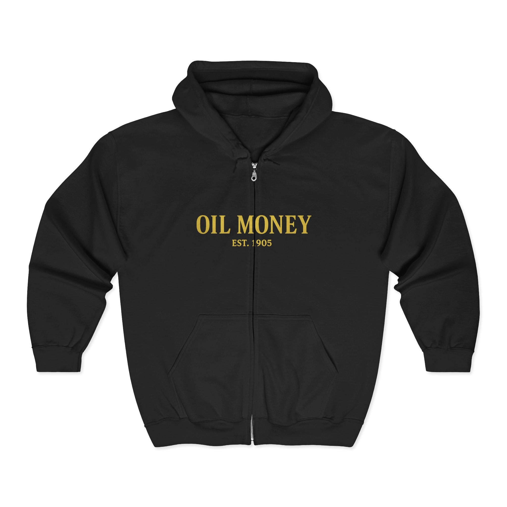 Oil Money Hoodie – Heavyweight Workwear Hoodie for Men | Rugged Blue Collar Sweatshirt | EST. 1905 Pullover