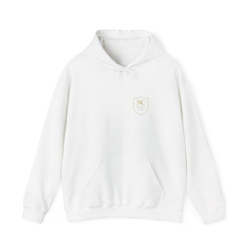 NC Crest hooded sweatshirt available | small chest logo, hoodie. Be part of the Private Society.